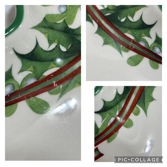 VTG Spode Christmas Tree Shaped Dish Colorful Plate Treats Snacks Collectible - Picture 6 of 6